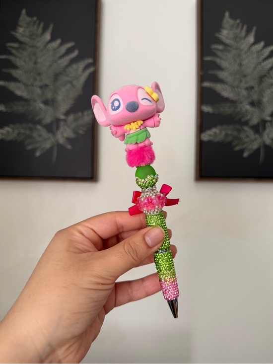 Disney Other - Angel Pink and Green Custom Handmade Beaded Pen
